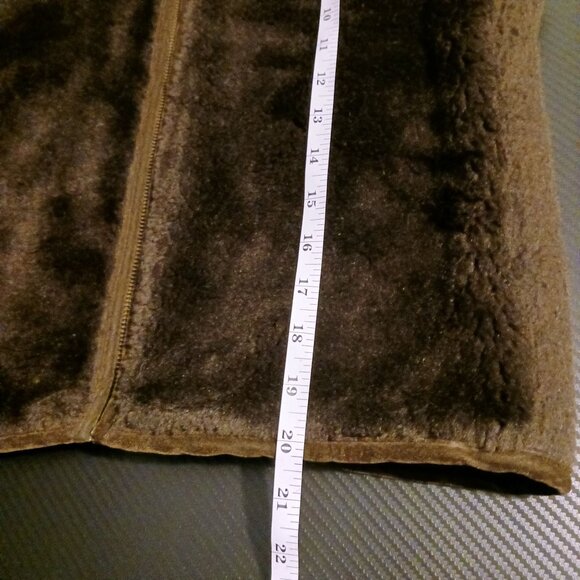 Banana Republic Brown Faux Fur & Fleece Zip Up Vest with Pockets Size S - Picture 10 of 10